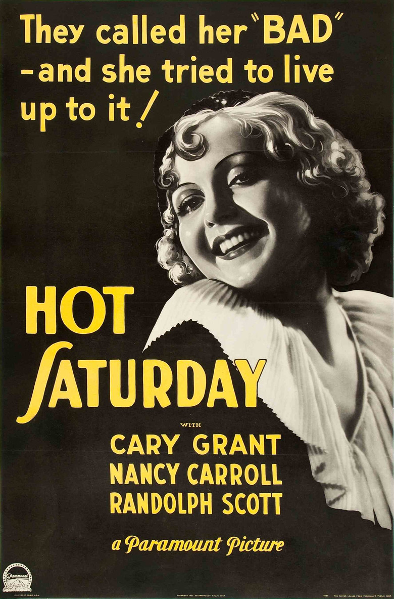 Poster artwork for Hot Saturday (1932).