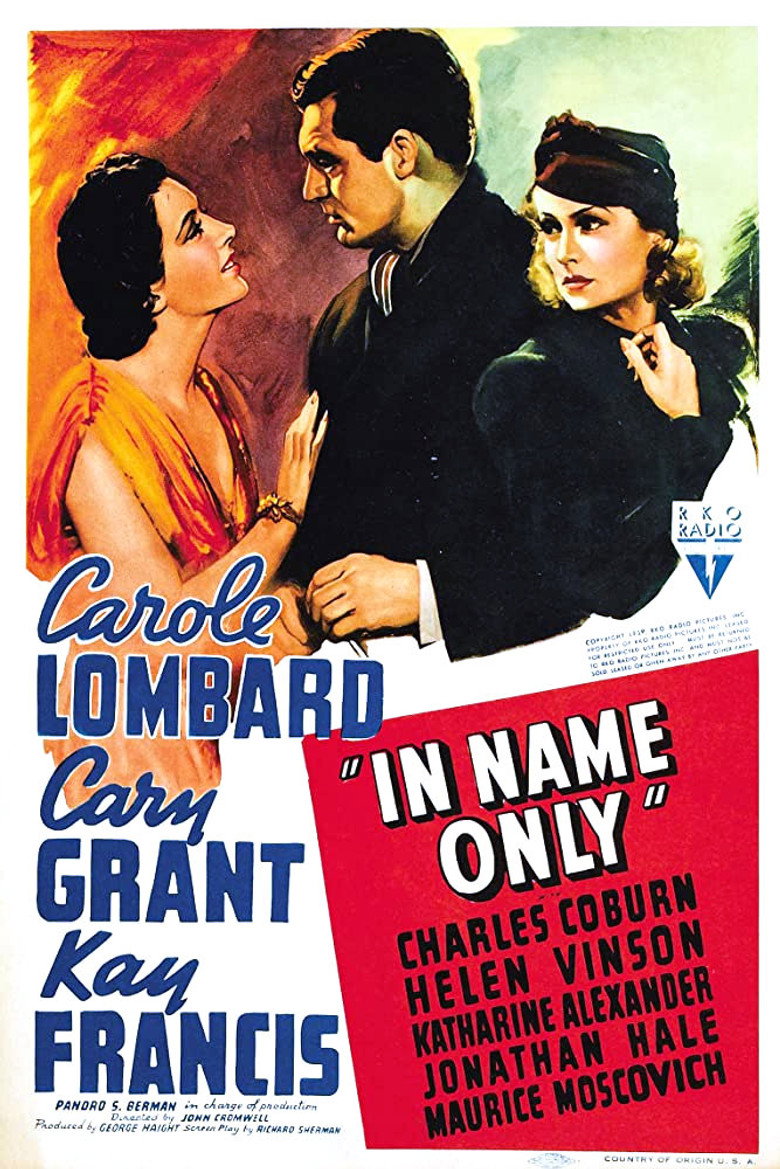 Poster artwork for In Name Only (1939).